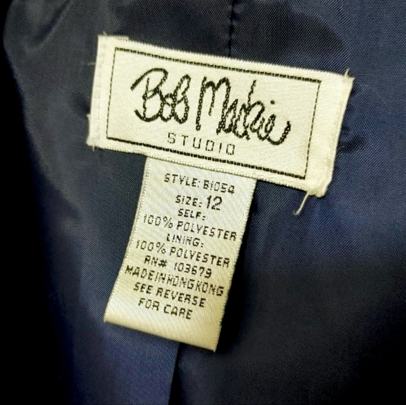 Bob Mackie Baby Blue Single Button Classic Blazer Jacket Women's Size 12 - Picture 7 of 8
